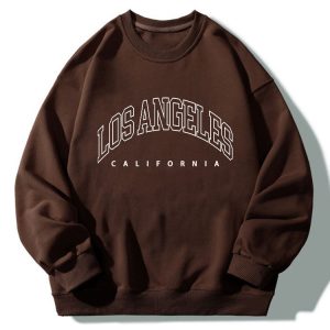 Los Angeles Print Crew Neck Relaxed Sweatshirt