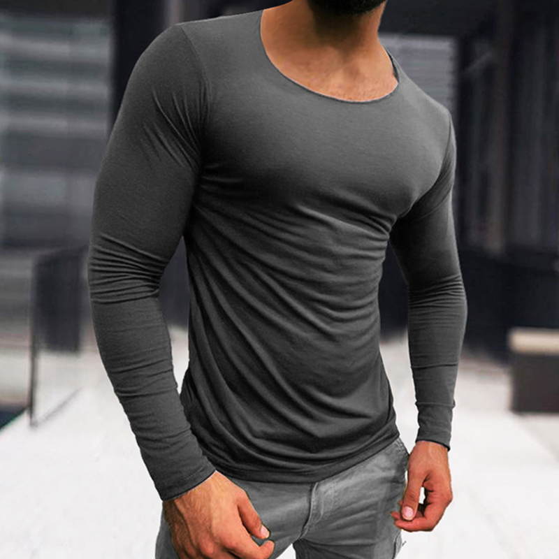Men's Basic Cotton Breathable Long Sleeve T-Shirt - Image 5