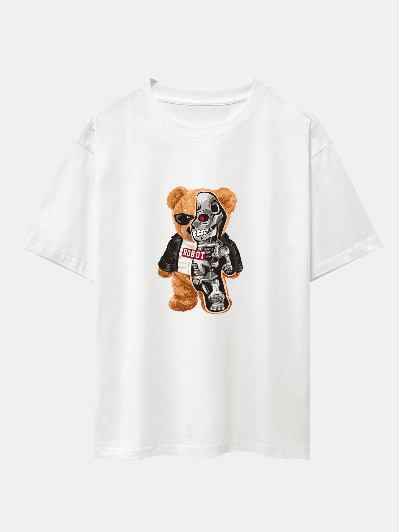 Robot Bear Print Heavy Weight Oversize T-Shirt - Image 11