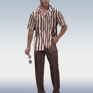 Fission Two-Piece Short Sleeve Printed Walking Suit