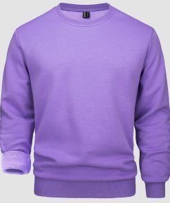 Alternative view of Men's Crewneck Sweatshirt Long Sleeve Casual Warm Fleece Pullover Hoodie