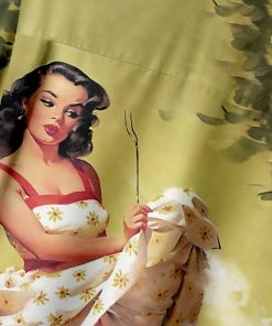 Alternative view of Retro Beauty Chest Pocket Short Sleeve Hawaiian Shirt