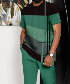 Alternative view of Men's Casual Colorblock Walking Suit-026