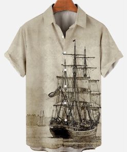 Alternative view of Suitmens Men's Hawaiian Navigation Bowling Print Shirt Three-Piece Set 052