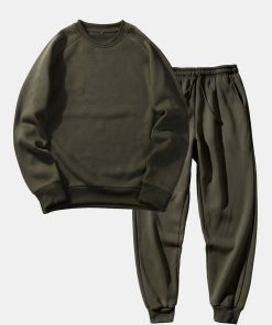 Basic Crew Neck Sweatshirt & Jogger Pants
