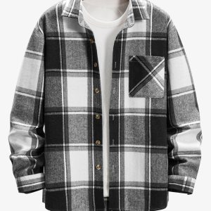 Flannel Button Up Plaid Overshirt