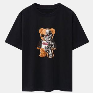 Robot Bear Print Heavy Weight Oversize T-Shirt