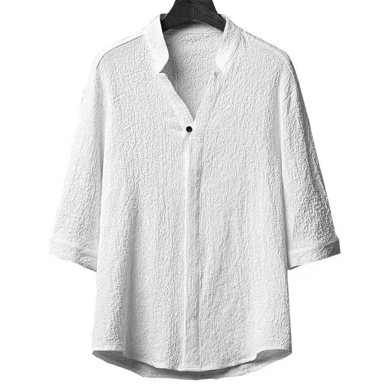 Men's White Ice Silk Linen Two Piece - Image 3