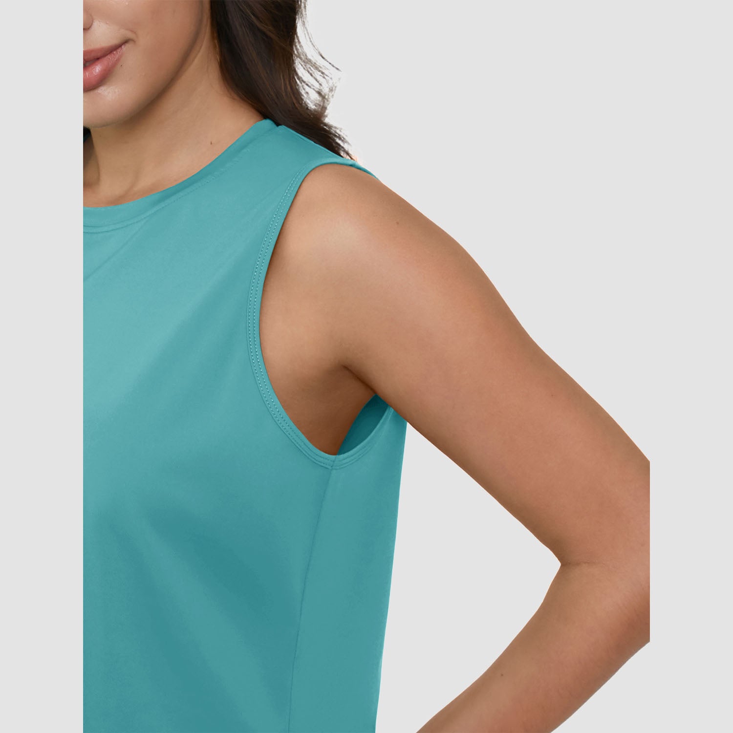 Crop Tops for Women Athletic Running Workout UPF 50+ Cropped Tank Tops - Image 2
