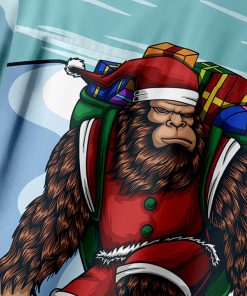 Alternative view of Christmas Bigfoot Chest Pocket Short Sleeve Casual Shirt