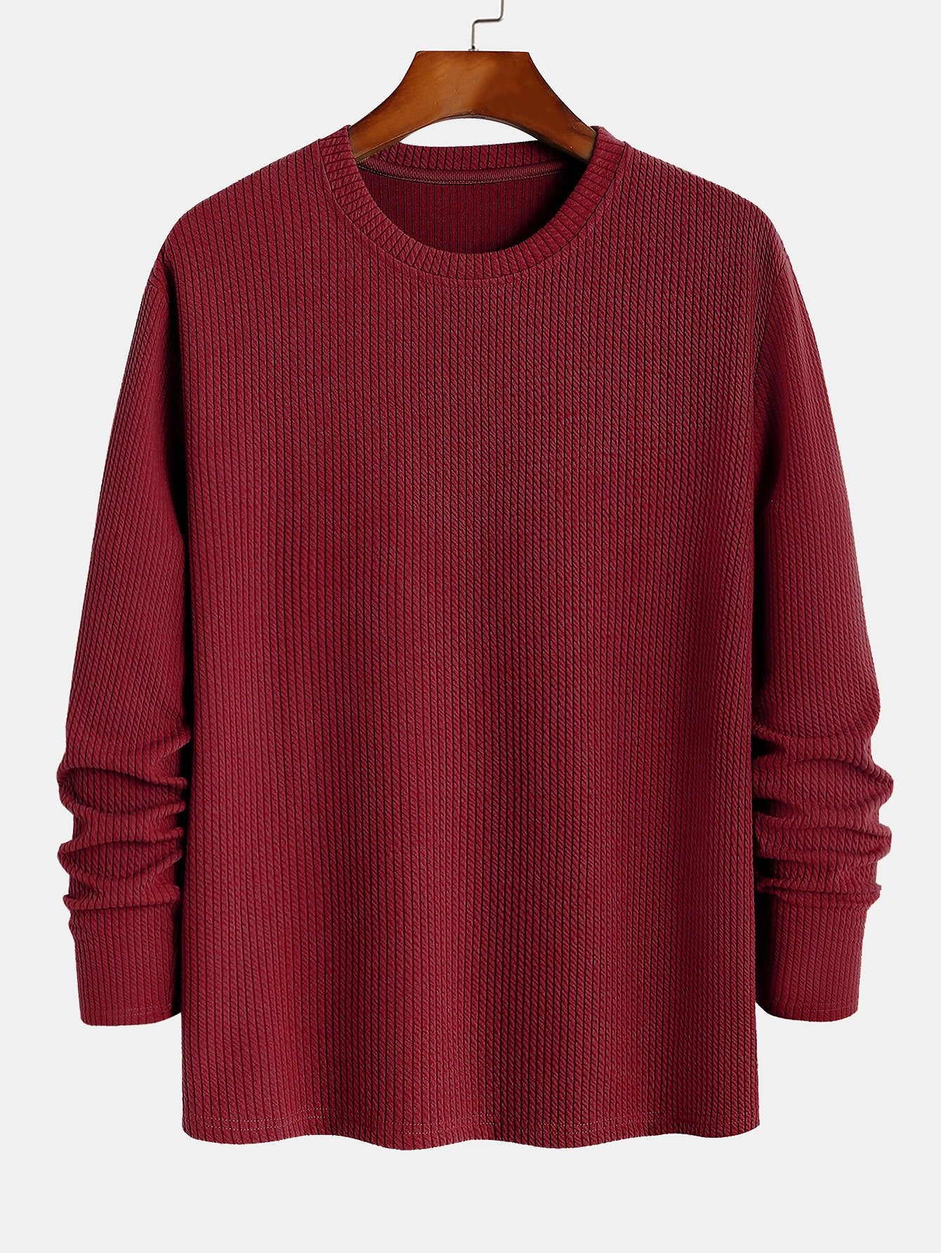 Long Sleeved Muscle Fit Ribbed T-Shirt - Image 5
