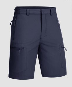 Men's Hiking Shorts with 5 Zipper Pockets Water-Resistant Ripstop Outdoor Shorts