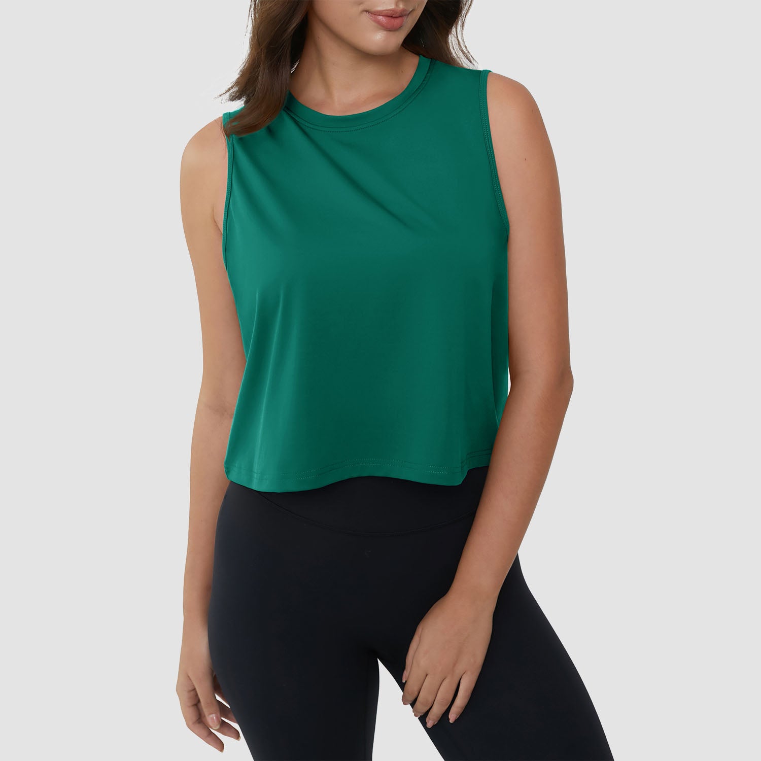 Crop Tops for Women Athletic Running Workout UPF 50+ Cropped Tank Tops - Image 10