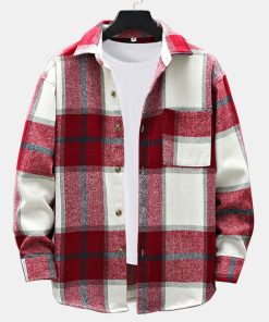 Alternative view of Flannel Plaid Overshirt With Pocket