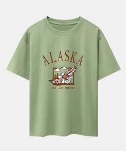 Alaskan Eagle Print Heavy Weight Oversize T-Shirt
