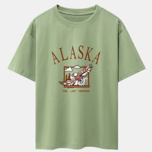Alaskan Eagle Print Heavy Weight Oversize T-Shirt