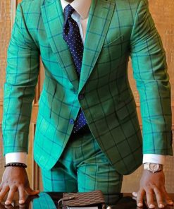 Alternative view of Casual Plaid Lapel Collar Blazer & Pencil Pants 2Pcs Set