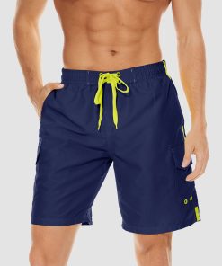 Alternative view of Men's Swimming Trunks Mesh Linner 4 Pockets Quick Dry Beach Shorts