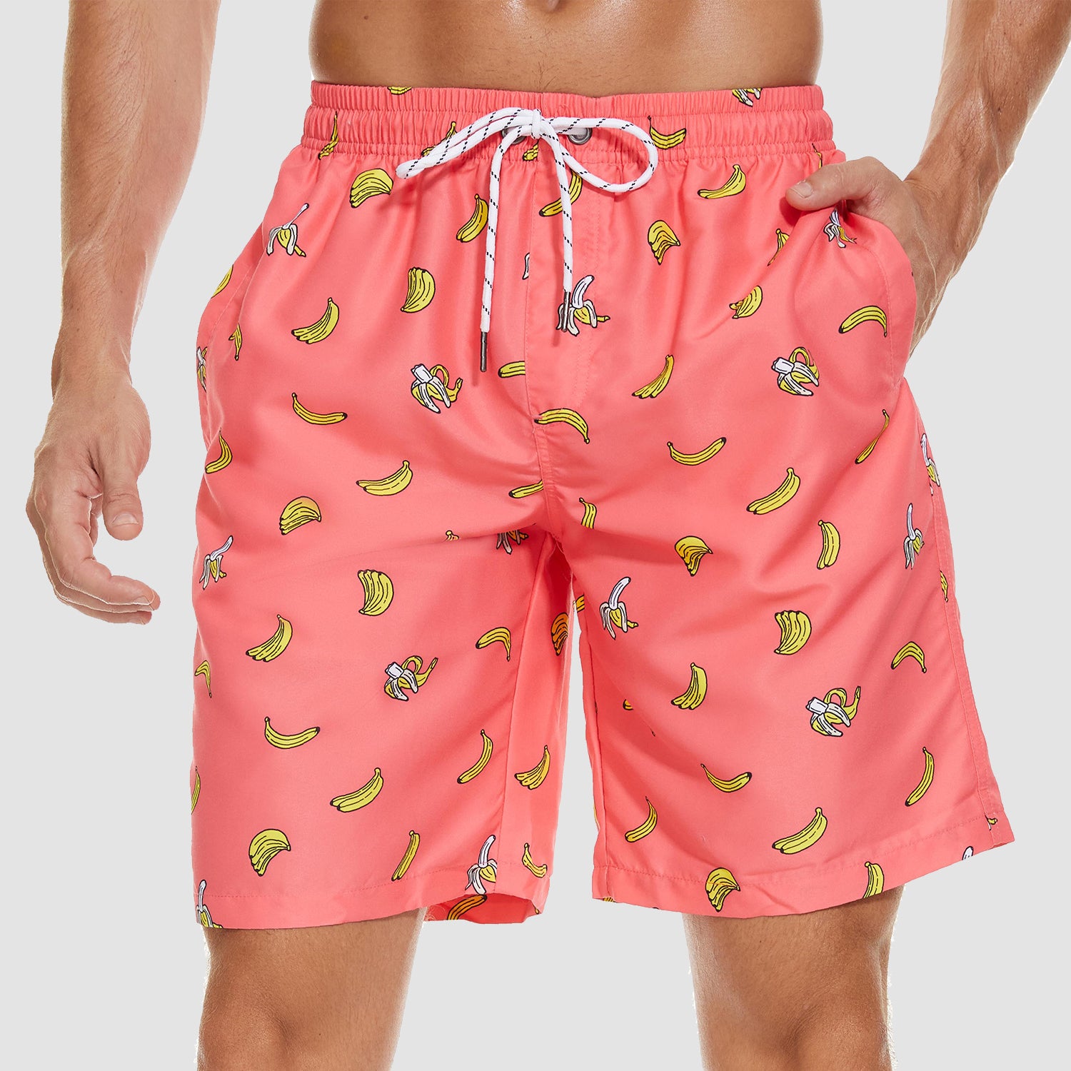 Men's Beach Shorts Swimming Trunks Mesh Lining Shorts with 2 Pockets Quick Dry - Image 4