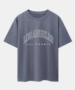 Alternative view of Los Angeles Letter Print Drop Shoulder Oversize T-Shirt