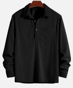 Alternative view of Long Sleeve Polo Collar Corduroy Shirt
