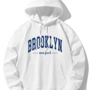 Brooklyn Print Cotton Blend Hoodie