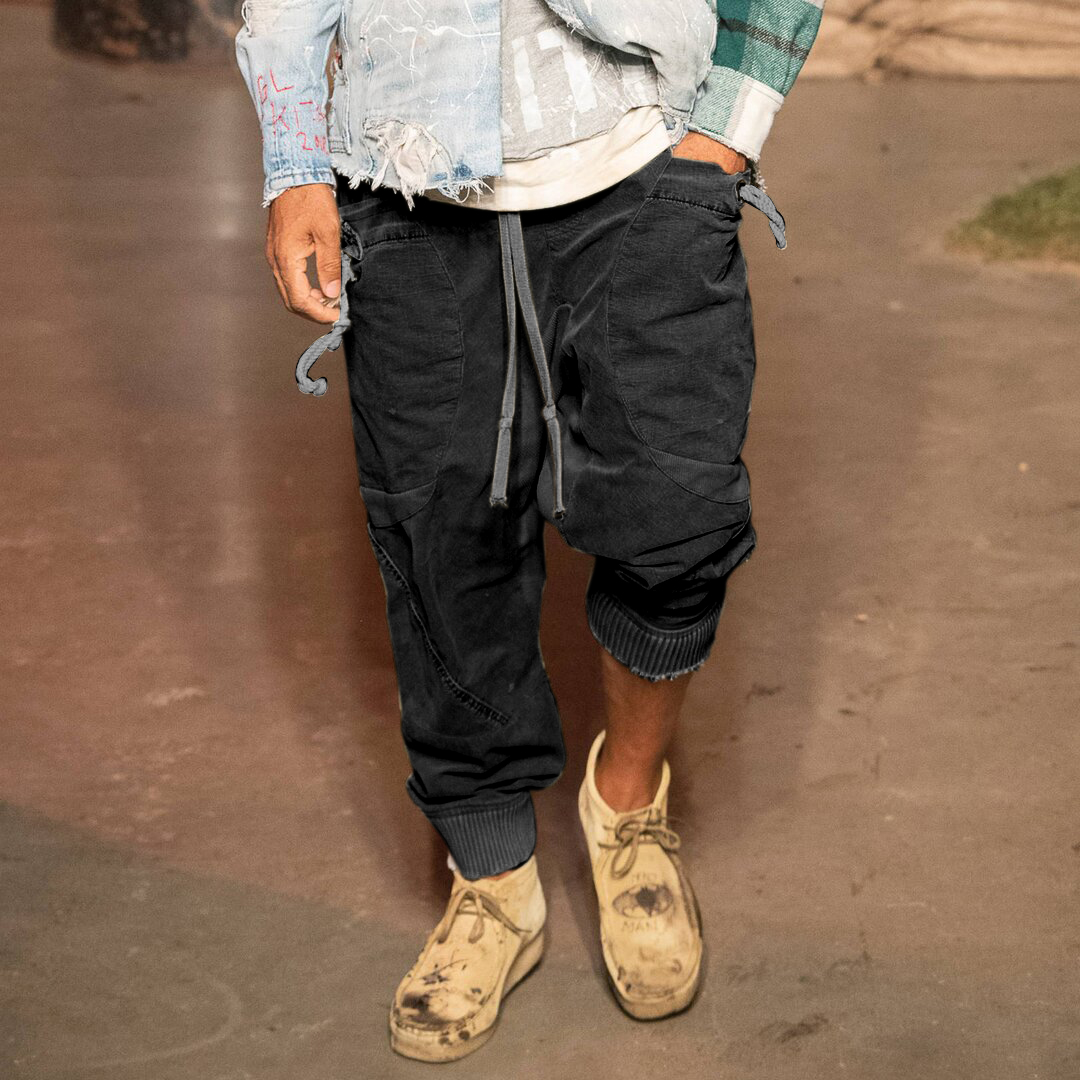 Mens Fashion Stitching Pull-out Casual Pants - Image 3