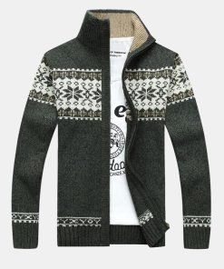 Alternative view of Christmas Geometric Print Zip Up Sweater