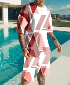 Suitmens Men's Colorblock Shorts Suit