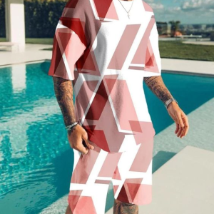 Suitmens Men's Colorblock Shorts Suit