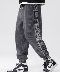 Alternative view of Corduroy Paisley Print Panel Pants