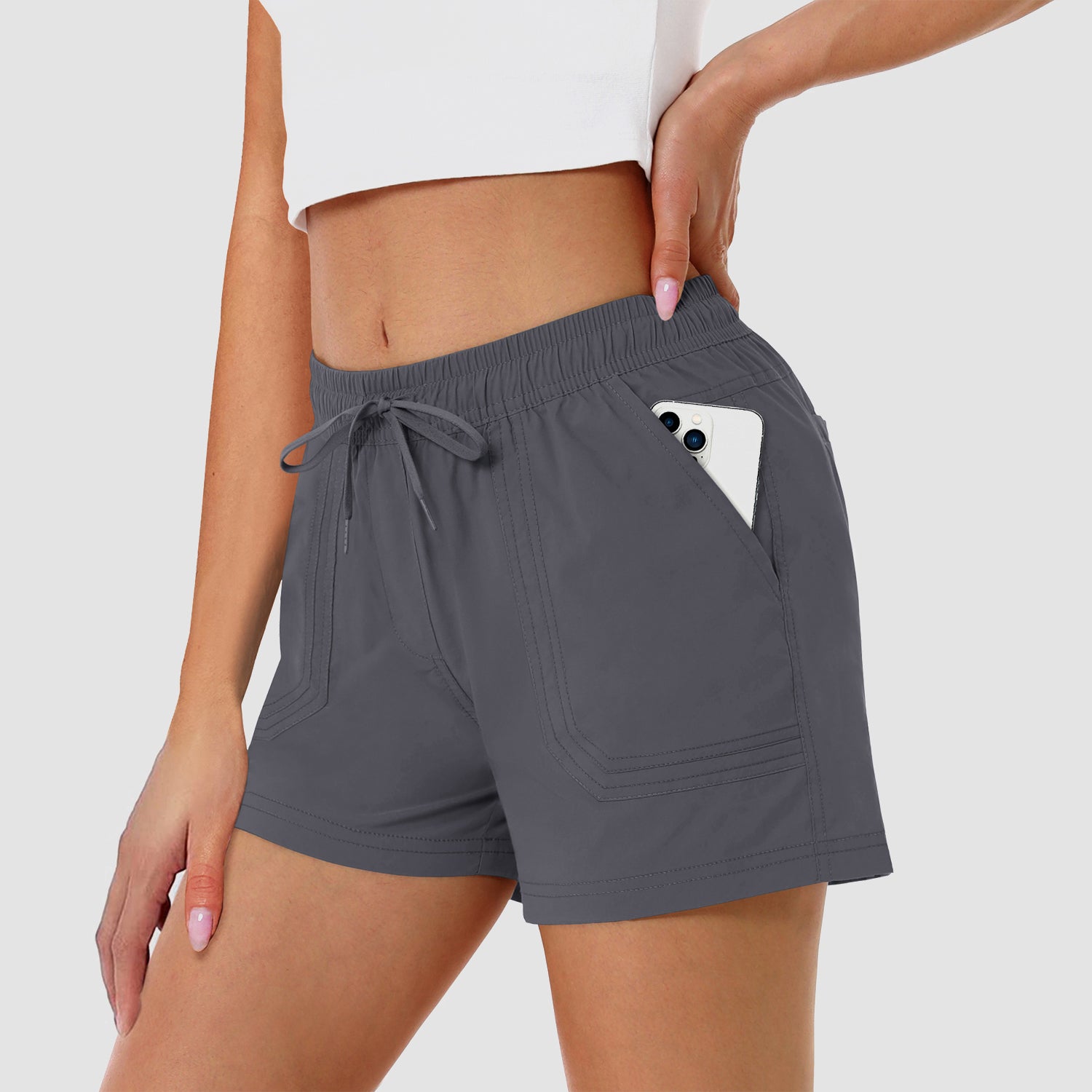 Women's Running Shorts Gym Workout Quick Dry Relaxed Fit Casual Shorts with 2 Pockets - Image 7