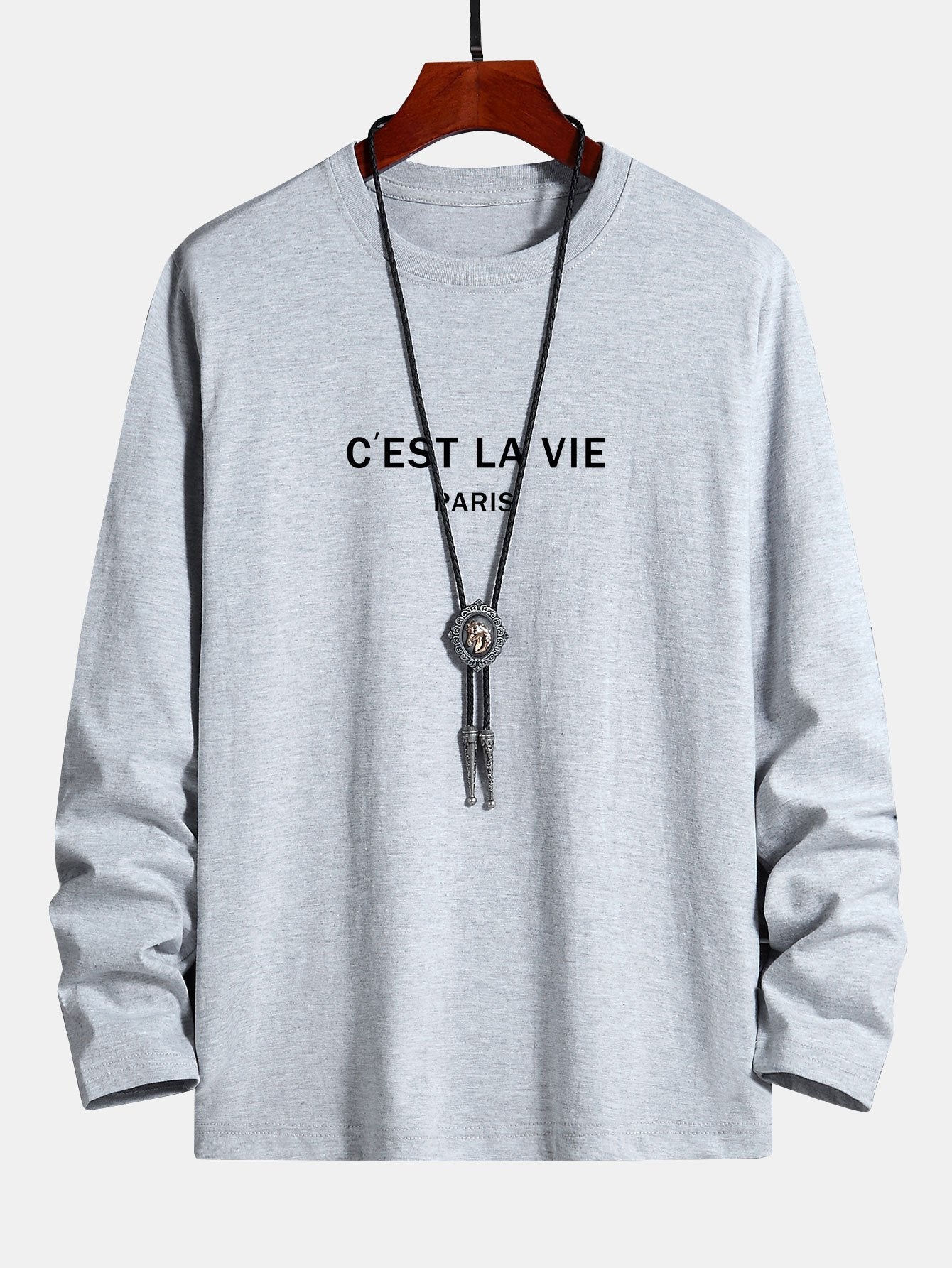 Long Sleeve Paris Print Cotton T-Shirt - Image 3