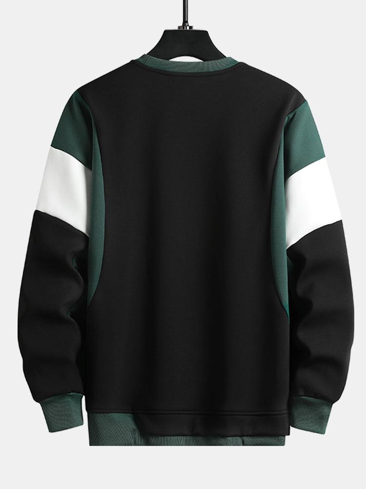 Color Block Patchwork Sweatshirt - Image 3