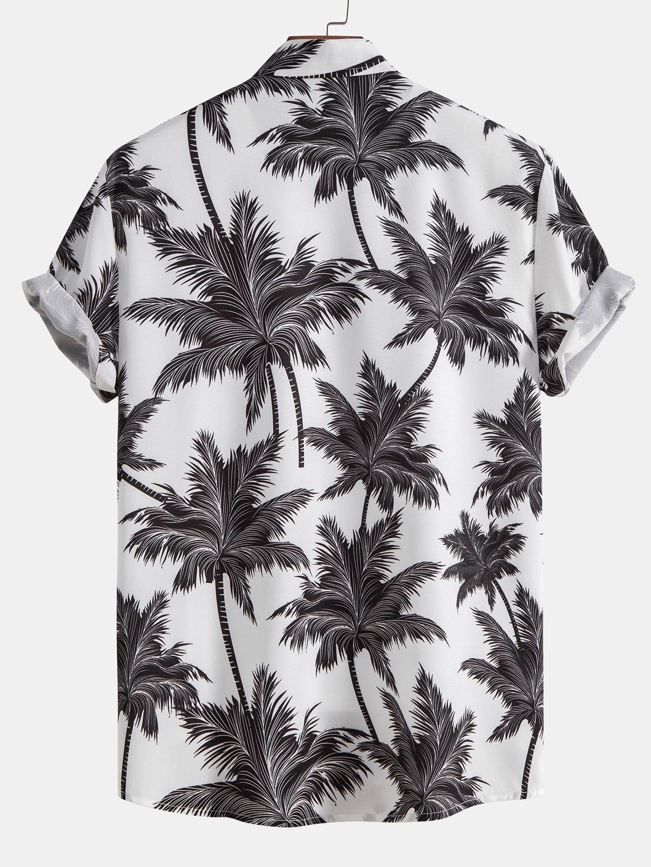Palm Tree Print Button Up Shirt & Swim Short - Image 7