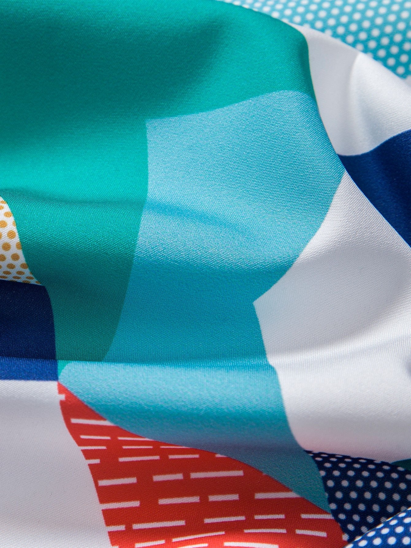 Color Block Geometric Print Shirt & Swim Shorts - Image 9