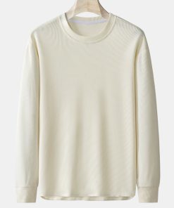 Long Sleeve Relax Fit Knit Ribbed T-Shirt