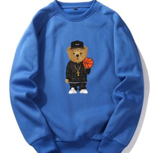Basketball Bear Print Sweatshirt