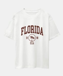 Florida Palm Tree Print Heavy Weight Oversize T-Shirt
