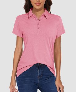 Alternative view of Women's Polo T-shirt 4 Buttons Casual T-Shirts Quick Dry Short Sleeve Golf Shirt