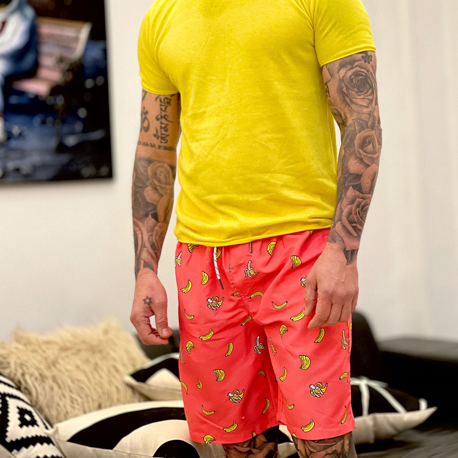 Men's Beach Shorts Swimming Trunks Mesh Lining Shorts with 2 Pockets Quick Dry - Image 2