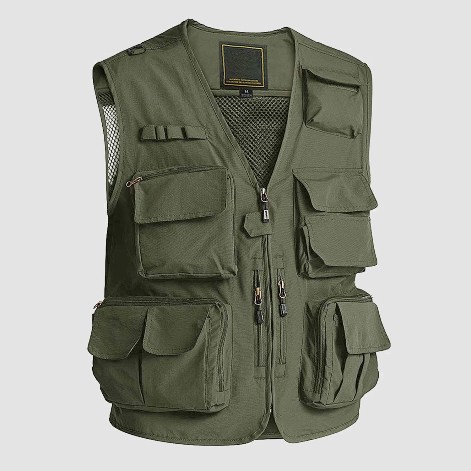Men's Outerwear Vests Mesh Sleeveless Outdoor Work Vest with Multi Pockets Cargo Waistcoat Fishing - Image 8