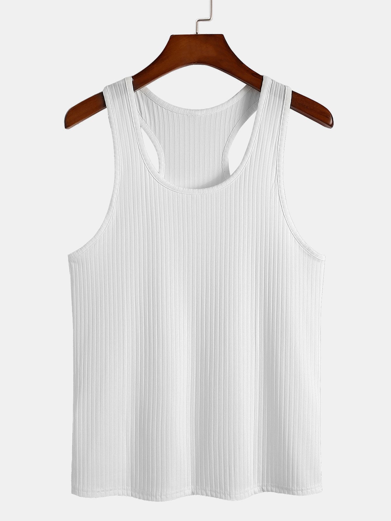 Basic Slim Ribbed Racer Back Tank - Image 9