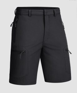 Alternative view of Men's Hiking Shorts with 5 Zipper Pockets Water-Resistant Ripstop Outdoor Shorts