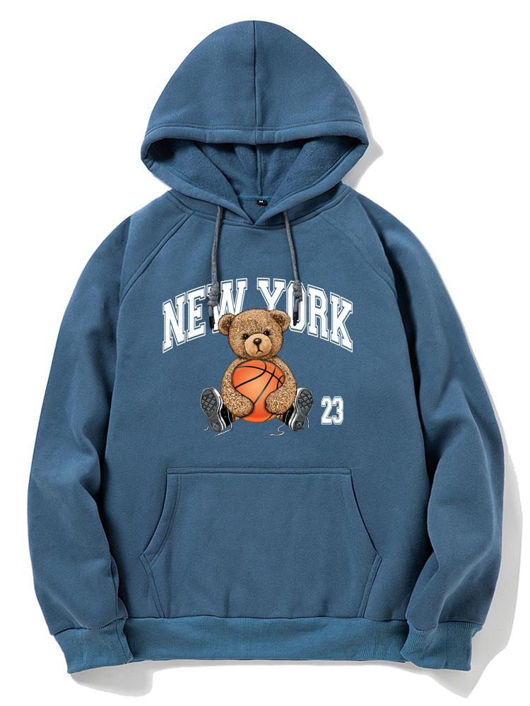 New York Basketball Bear Print Hoodie - Image 12