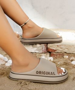 Alternative view of Women Anti-slip Letter Graphic Slippers, Fashionable EVA Slides For Indoor