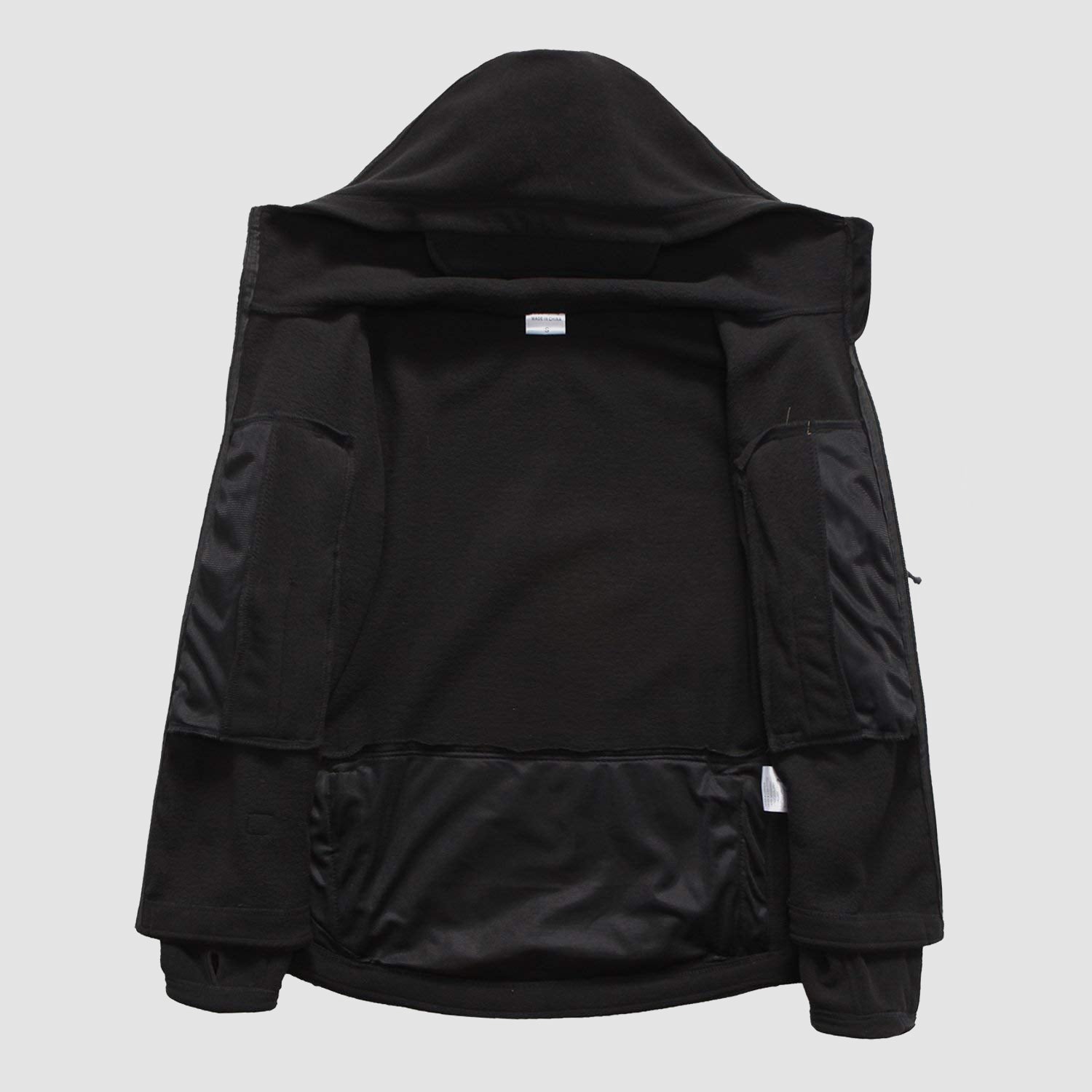 Men's Hoodie Fleece Jacket with 6 Zip-Pockets Warm Winter Jacket Military Tactical Jacket - Image 7