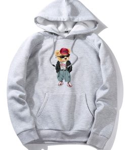 Alternative view of Hip Hop Style Bear Print Hoodie