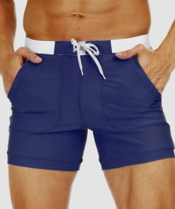 Alternative view of Men's Swim Trunks Square Leg with Pockets Mesh Lining Beach Shorts Underwear