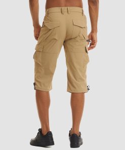 Men's Workout Gym Shorts with 7 Pockets Quick Dry 3/4 Capri for Hiking